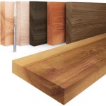 Lamo manufaktur 40cm tagre murale flottante en bois massif - style industriel - inclus 2 supports invisibles ...