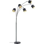 Lampadaire arc 5 lampes tommy noir - 30 cm cm