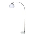 Lampadaire mtal design boule 185cm blanc