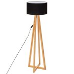 Lampadaire en bois coloris noir - diamtre 395 x hauteur 141 cm