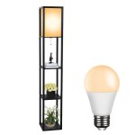 Lampadaire bois lampe Étagère e27 avec cadeau (ampoule 8w) - noir Lampadaire bois lampe Étagère e27 avec cadeau (ampoule 8w) - noir