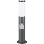 Monzana lampadaire dahlia anthracite luminaire extrieur e27 lampe sur pied avec prise acier inoxydable ...
