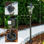 Lampadaire dext�rieur - hofstein - riano - d�tecteur de mouvement - style vintage - aluminium noir