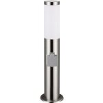 Monzana lampadaire dahlia argent luminaire extrieur e27 lampe sur pied avec prise acier inoxydable jardin ...
