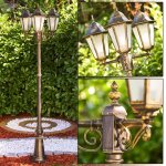 Lampadaire - hofstein - hong kong frost - aluminium - 3 t�tes - ext�rieur - ajustable en hauteur