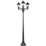 Lampadaire ext�rieur - monzana - willow - 6 surfaces vitr�es - ip44 - aluminium moul� et verre