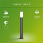 Lampadaire dextrieur philips utrecht - anthracite - 20w - rsistant aux intempries