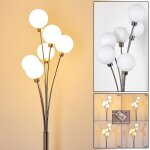 Lampadaire - hofstein - bernado - m�tal nickel mat - verre blanc - 6 ampoules g9