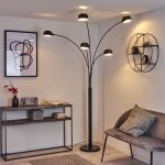Lampadaire - hofstein - suio - m�tal et marbre noir / blanc - 5 x e14 - design moderne