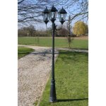 Lampadaire de jardin - mothinessto - ly0791 - 3 lanternes - aluminium - 230 cm - ip44