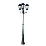 Lampadaire de jardin - vidaxl - 3 bras - vert - aluminium et fonte - romantique