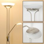 Lampadaire led - hofstein - biot - 18w 1600 lumens - liseuse 5w 450 lumens - nickel