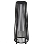 Lampadaire led de jardin outsunny style colonial dim.  215 x 61h cm rsine tresse filaire noir