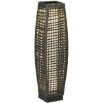 Lampadaire led solaire de jardin style colonial dim. 21l x 21l x 78h cm rsine tresse filaire grise ...