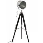 Lampadaire en mtal - bois noir - h152