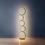 Lampadaire - inoleds - rings - m�tal noir - led dimmable - design contemporain