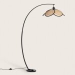 Lampadaire rotin arc nirvana naturel