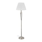 Relaxdays lampadaire style antique abat - jour tissu pied dcoratif en mtal e27 hxd: 157x42 cm argent ...