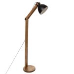 Lampadaire sur pieds en bois de pin et fer coloris naturel - noir - longueur 52 x profondeur 28 x hauteur ...