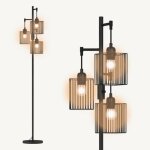 Lampadaire sur pied salon 170cm avec 3 abat - jours + variateur + douille e27 lampadaire  intensit ...