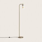 Lampadaire mtal et verre joile dor