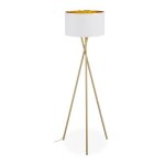 Relaxdays lampadaire trpied abat - jour en tissu h x d : 1485 x 535 cm douille e27 en lin et en mtal ...