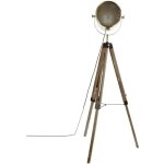 Lampadaire tr�pied en bois et acier coloris bronze - longueur 625 x profondeur 57 x hauteur 150 cm