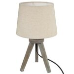Lampe  poser - paris prix - alexis - trpied en bois - abat - jour en lin - 31cm