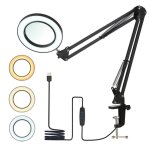 Lampe de bureau led - gpfuoea - clip r�glable 360� - 3 temp�ratures - 48 perles - noir