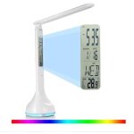 Lampe de bureau led pliable dimmable tactile lampe de table rechargeable avec calendrier temprature ...