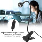 Lampe de bureau - salalis - led - aluminium - noir et blanc - pince réglable Lampe de bureau - salalis - led - aluminium - noir et blanc - pince réglable