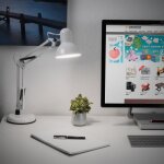 Lampe de bureau - nolunea - rtro - mtal - led - blanc