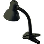 Lampe de bureau - velamp - charleston clip - noir - e27 - bras pivotant & pince