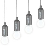 Lampe de camping led suspendue - skandika narvik - ampoule r�tro avec cordon pull light - gris