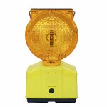 Lampe de chantier clignotante - taliaplast - mod�le solaire - optique 180 mm - autonomie 24h - d�clenchement ...