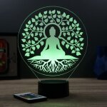 Lampe de chevet 3d arbre de vie bouddha