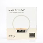 Lampe de chevet avec chargeur induction certifi� qi � 10w fonction r�veil lumiosit� r�glable affichage ...