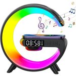 Lampe chevet avec chargeur sans fil lumière de réveil à chargement sans filhaut - parleur bluetooth avec ... Lampe chevet avec chargeur sans fil lumière de réveil à chargement sans filhaut - parleur bluetooth avec ...