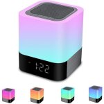 Lampe de chevet - pimpimsky - rveil fm radio - haut - parleur bluetooth - 7 couleurs led - 5 en 1