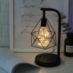 Lampe � poser lampe de chevet / table lumi�re r�tro noir g�om�trique industriel led vintage ligne cadeau ...