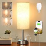 Lampe de chevet tactile - 3 niveaux de luminosit� - port de chargement type - c + usb - a - abat - jour ...