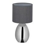 Relaxdays lampe de chevet tactile moderne e14 lumire de table avec abat - jour en tissu hxd 345 x 18 ...