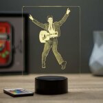 Lampe 3d portrait elvis presley et sa guitare ? avec t�l�commande 16 couleurs + 4 modes automatiques ...
