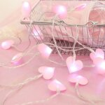 Lampe de dcoration de guirlande lumineuse avec lumire blanche - 15 m 10 led forme de coeur damour rose ...