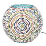 Lampe de table - origen home decor - mosaque ovale multicolore - 13x25x25cm - style ethnique