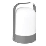 Lampe dext�rieur en m�tal coloris gris - diam�tre 14 x hauteur 22 cm