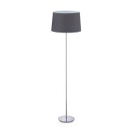 Relaxdays lampe droite avec abat - jour pied chrom� e 27 d 40 cm pour salon sur pied 1485 cm gris.