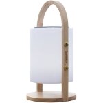 Lampe enceinte bluetooth sans fil - lumisky - woody play - h37 cm - poigne bois - led blanc et multicolore ...