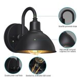 Applique murale - lampe exterieur - col de cygne - ip55 etanche - m�tal noir - 1 ampoule