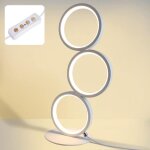 Lampe � poser homefire led touch dimmable - fer et aluminium et gel de silice - blanc - 14 x 17. 5 x ...